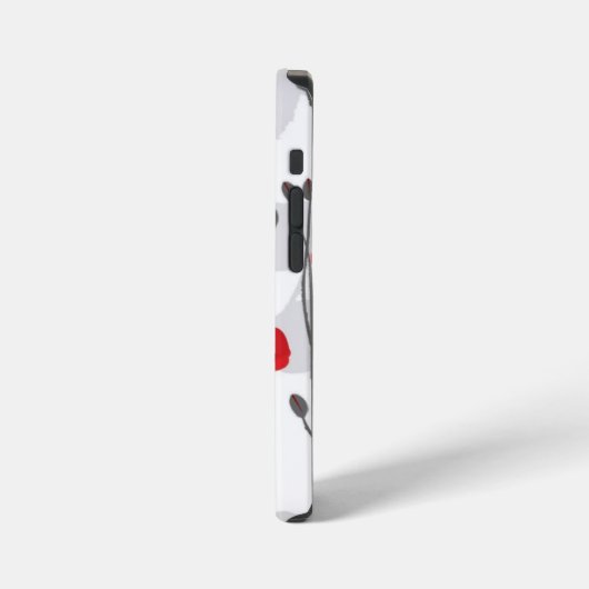 Poppy flower gift botanical pretty monogram iPhoneケース (左側面)