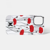 Poppy flower gift botanical pretty monogram iPhoneケース (裏面横)