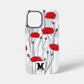 Poppy flower gift botanical pretty monogram iPhoneケース (裏面)
