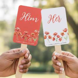 Poppy Flower Guess Who Game Baby Bridal Shower ハンドファン