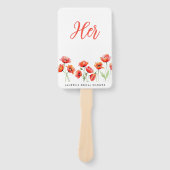 Poppy Flower Guess Who Game Baby Bridal Shower ハンドファン (正面)