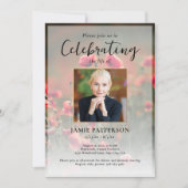 Poppy Flowers Celebration of Life Photo, Funeral 招待状 (正面)