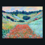 Poppy Flowers in a Field, Claude Monet ポスター<br><div class="desc">Poppy Flowers in a Field is a beautiful Impressionism landscape painting by French Impressionism artist,  Claude Monet,  c. 1885 showing a colorful landscape of a blue sky and red poppies in a field.</div>
