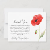 Poppy Funeral Thank You Card Bereavement  サンキューカード (正面)