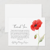 Poppy Funeral Thank You Card Bereavement  サンキューカード (正面/裏面)