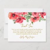 Poppy Funeral Thank You Card Bereavement サンキューカード (正面)
