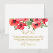 Poppy Funeral Thank You Card Bereavement サンキューカード (正面/裏面)
