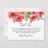 Poppy Funeral Thank You Card Bereavement サンキューカード (正面)