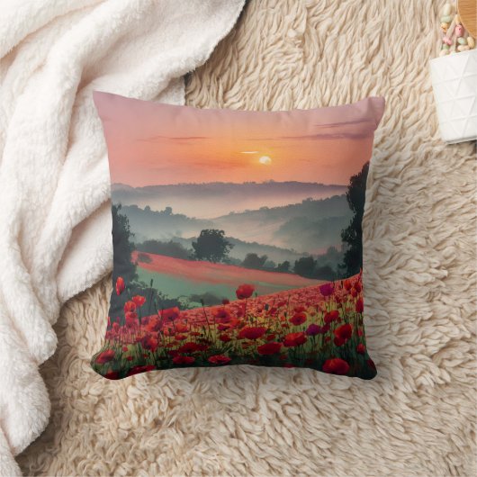 Poppy Landscape. クッション (ブランケット)