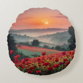 Poppy Landscape. ラウンドクッション (正面)