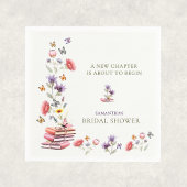 Poppy & Lavender Bridal Shower Napkins スタンダードカクテルナプキン