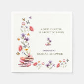 Poppy & Lavender Bridal Shower Napkins スタンダードカクテルナプキン (正面)
