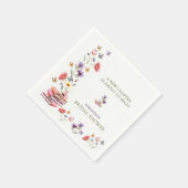 Poppy & Lavender Bridal Shower Napkins スタンダードカクテルナプキン (角)