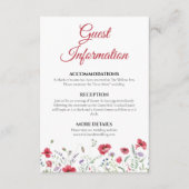 Poppy & Lavender Watercolor Floral Wedding Details エンクロージャーカード (正面)