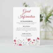 Poppy & Lavender Watercolor Floral Wedding Details エンクロージャーカード (スタンド正面)