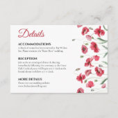 Poppy & Lavender Watercolor Floral Wedding Details エンクロージャーカード (正面)