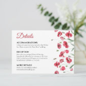 Poppy & Lavender Watercolor Floral Wedding Details エンクロージャーカード (スタンド正面)