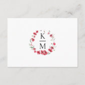 Poppy & Lavender Watercolor Floral Wedding Details エンクロージャーカード (裏面)