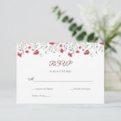 Poppy & Lavender Watercolor Floral Wedding RSVP (スタンド正面)