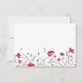 Poppy & Lavender Watercolor Floral Wedding RSVP (裏面)