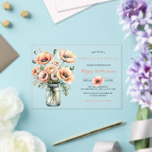 POPPY Mason Jar Bridal Shower Invitation  アクリル招待状 (インサイチュ (ウェディング))