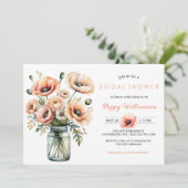 POPPY Mason Jar Bridal Shower Invitation  招待状 (スタンド正面)