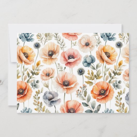 POPPY Mason Jar Bridal Shower Invitation  招待状 (裏面)