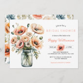 POPPY Mason Jar Bridal Shower Invitation  招待状 (正面/裏面)