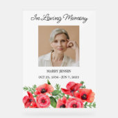 Poppy Memorial Photo Funeral Acrylic Sign アクリルサイン (正面)
