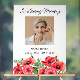 Poppy Memorial Photo Funeral Acrylic Sign アクリルサイン