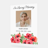 Poppy Memorial Photo Funeral Acrylic Sign アクリルサイン (傾斜)