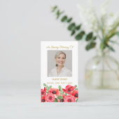 Poppy Memorial Photo Funeral Prayer Card 名刺 (スタンド正面)