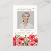 Poppy Memorial Photo Funeral Prayer Card 名刺 (正面)