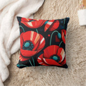 Poppy Papaver flowers クッション (ブランケット)