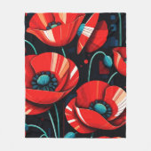 Poppy Papaver flowers フリースブランケット (正面)