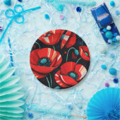 Poppy Papaver flowers ペーパープレート (パーティー)