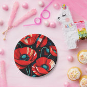 Poppy Papaver flowers ペーパープレート (パーティー)