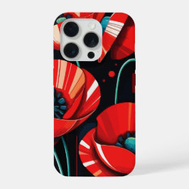 Poppy Papaver flowers iPhone 15 Proケース