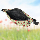 Poppy Pattern Red Sage Green with Floral Medallion ファニーパック