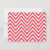 Poppy Red & White Chevron Wedding RSVPカード (裏面)