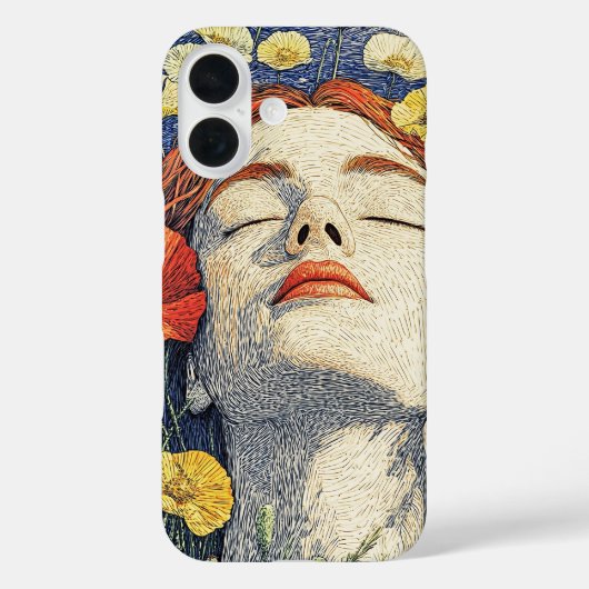 Poppy Reverie Dreaming RedheadグラフィックIPhoneケース Case-Mate iPhoneケース (裏面)