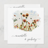 *~* POPPY RSVP - QRコードAR9フローラ招待状 招待状 (正面/裏面)