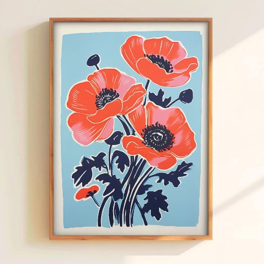 Poppy Wall Art Poppy Print Download Red Poppy Post ポスター