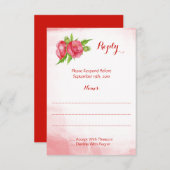 Poppy Water Colorリプライ・カード 出欠カード (正面/裏面)