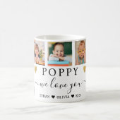 Poppy We Love You Grandkids 5 Photo Collage コーヒーマグカップ (中央)