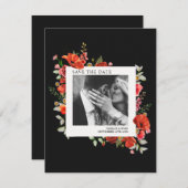 Poppy Wilflowers Dark's Photo結婚 Save The Date セーブザデート (正面/裏面)