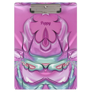 POPPY ~WOW! 変わってる！ ピンク グレー 白とチェリー クリップボード