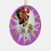 Poppycockの紫色および青のオーナメント セラミックオーナメント (右)