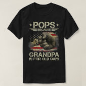Pops Because Grandpa Is For Old Guys Men USA Flag  Tシャツ (デザイン正面)