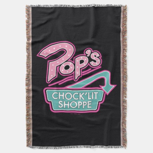 POP's Chock'lit Shoppe Pinkロゴ スローブランケット (正面縦)
